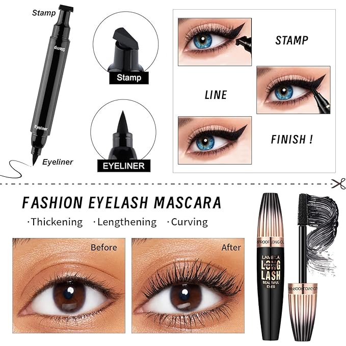 Makeup Set Present Multipurpose Makeup Kit for Women Girls Teens,- CC Cream Foundation Eyeshadow Primer Counter Stick Concealer Lip Gloss Eyeliner Pencil Mascara Makeup Brush & Sponges
