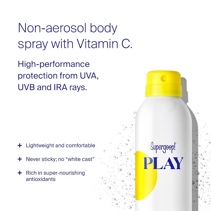 Supergoop! PLAY SPF 50 Antioxidant Body Mist w/Vitamin C - 3 fl oz, 2 Pack - Broad Spectrum Sunscreen Spray - Great for Active Days