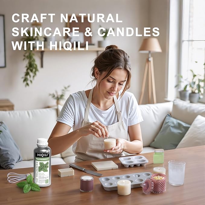 HIQILI Peppermint Essential Oil 32oz 100% Pure Natural Aromatic Oil for Freshening Air, Hair Care, DIY Soap, SPA & Home Use