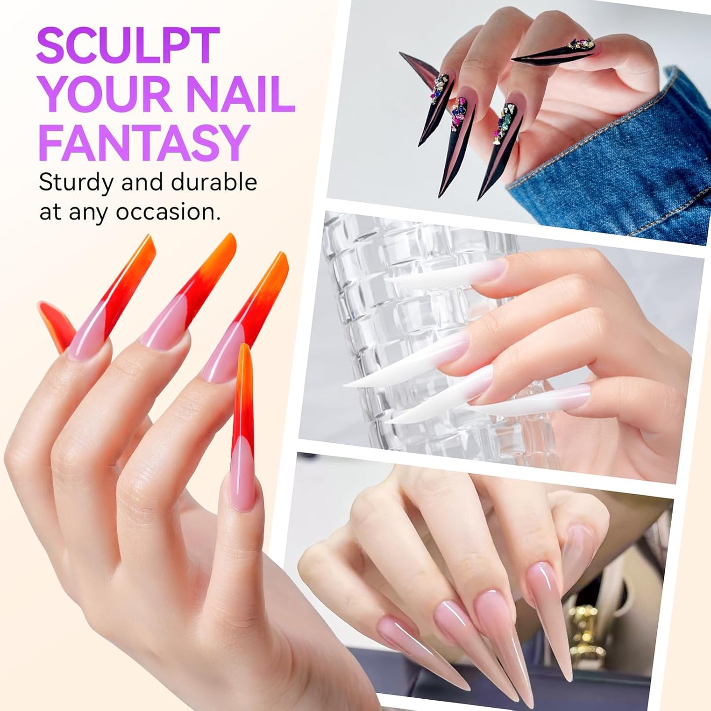 288pcs Nail Dual Forms for Buildergel: Gelike EC 12 Unique Styles & Sizes for Professional Salon-Quality Manicures at Home