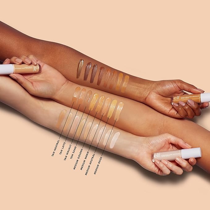 e.l.f. Hydrating Camo Concealer, Lightweight, Full Coverage, Long Lasting, Conceals, Corrects, Covers, Hydrates, Highlights, Medium Golden, Satin Finish, 25 Shades, All-Day Wear, 0.20 Fl Oz