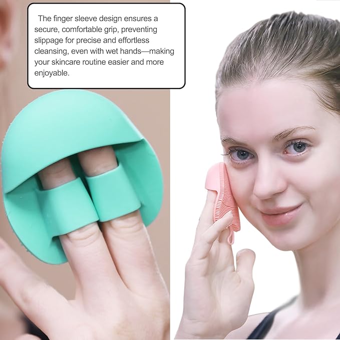 INNERNEED Soft Silicone Facial Cleansing Brush Set, Gentle Exfoliating and Massaging Face Scrubber Pad, Anti-Slip Design for Blackhead Removal and Skin Care (Pack of 3)
