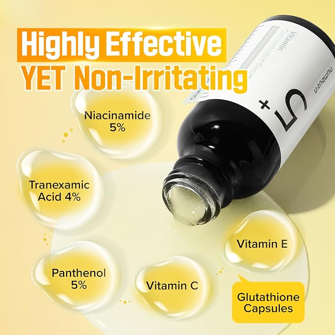 numbuzin No.5 Serum DUO | Tranexamic Acid 4%, Niacinamide 5%, Glutathione, Vitamin C | Vitamin Concentrated Serum | Hyperpigmentation| Suitable for Sensitive Skin | 2.02 fl. oz.