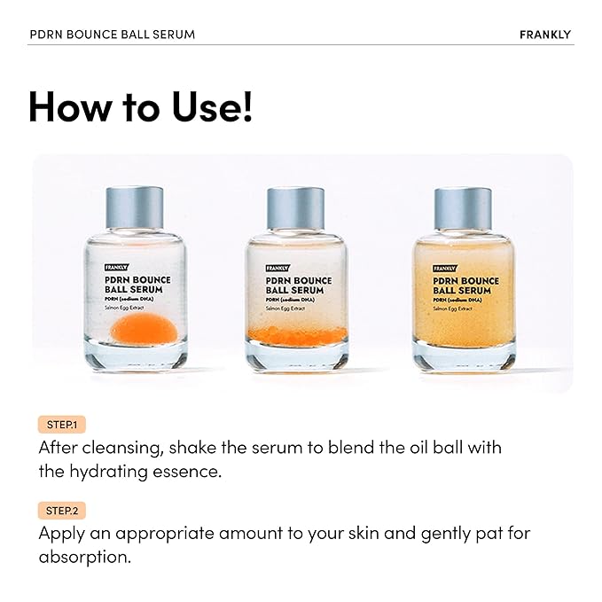 FRANKLY Salmon PDRN Bounce Ball Serum – PDRN Salmon DNA Serum for Plumping, Firming & Glass Skin | Glowing skin Booster | Lightweight, Non-Sticky Korean Skincare | 1.01 fl oz
