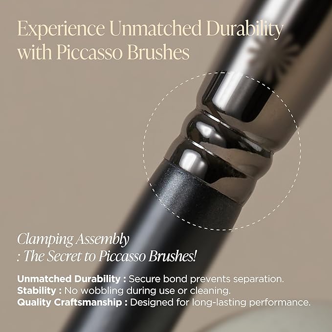 Piccasso FB33 Foundation Brush – Tapping Cover Brush for Liquid & Cream Foundation, Fills Pores with Soft Bristles for Smooth and Flawless Face Makeup, Professional Korean Beauty Tool