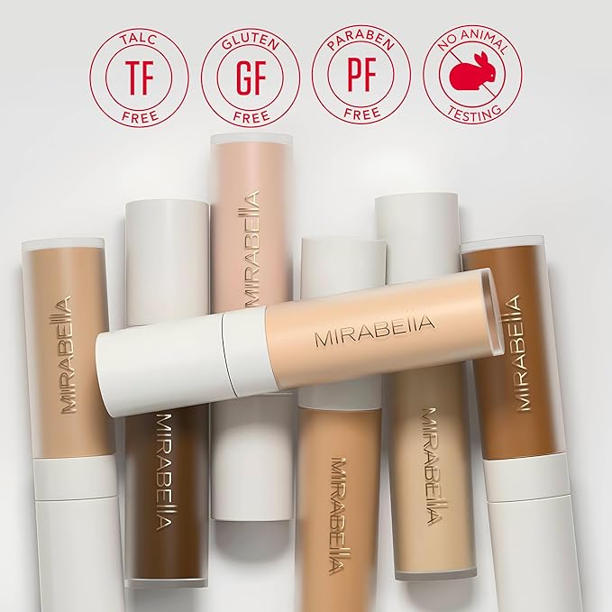 Mirabella Invincible For All Perfecting Under Eye Concealer Full Coverage - Hydrating Makeup Concealer for Dark Circles, Fine Lines & Wrinkles w/Hyaluronic Acid - Porcelain P10