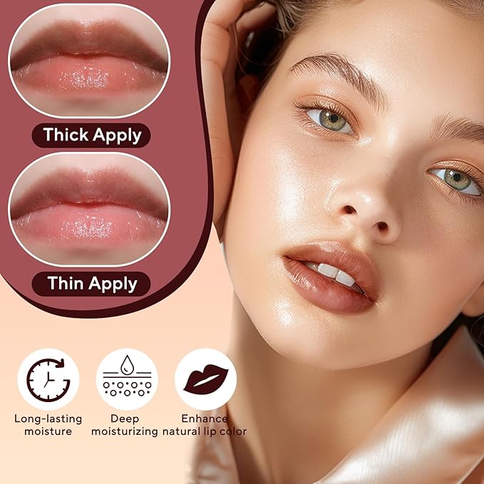 Honey Lipstick Tinted Lip Balm, Sheer Lightweight Lip Stain for All Skin Tones, Moisturizing Nourishing Lipstick for Women All Skin Tones, a Hint of Natural Cherry Tint, Black