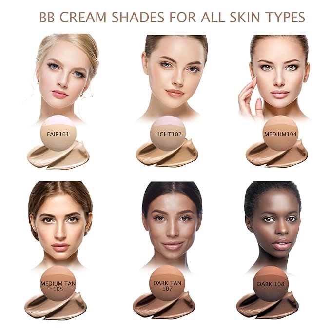 Bellaterra Cosmetics BB Cream - Tinted Moisturizer, Mineral Foundation Makeup, Dark 107 | Skin Perfector, 1.69 oz