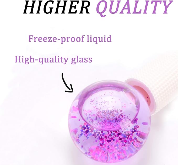 ICE Beauty Balls for Facial, 2PCS Purple Facial Roller for Cold Facial Massage Face Roller Balls with Anti-Freeze Liquid to Reduce Puffiness, Pores, Wrinkles…