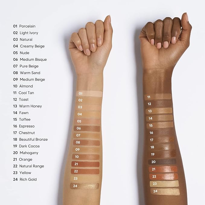 Ruby Kisses HD Concealer & Foundation Flawless Full Cover Brush Face Makeup (Natural Orange Corrector)