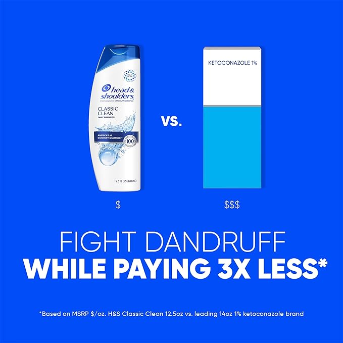 Head & Shoulders Classic Clean Dandruff Shampoo Twin Pack, Anti-Dandruff Daily Use, Paraben-Free, Color-Safe, 32.1 Fl Oz Each (Set of 2)