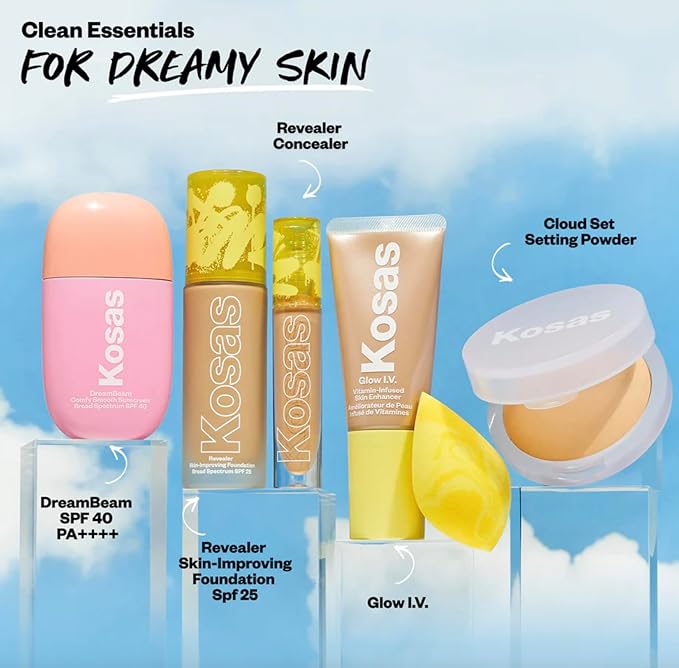 Kosas Cloud Set Face Setting Powder | Smoothing Shine Control, Soft, Sheer Setting Translucent Makeup Finish, Portable & Long-Lasting (Sheer Tan Deep)