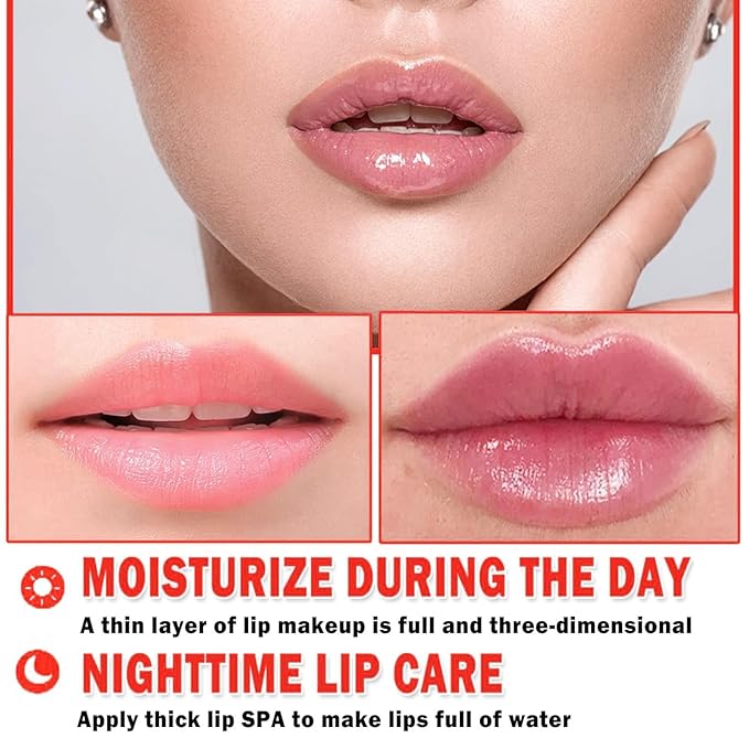 2 PCS Bee Lip Balm Honey Pot, Strawberry & Watermelon Lip Sleeping Masks Overnight, Hydrating Prevention Dry and Cracked Lip Scrubs Exfoliator Lip Care, Reduces Lip Lines