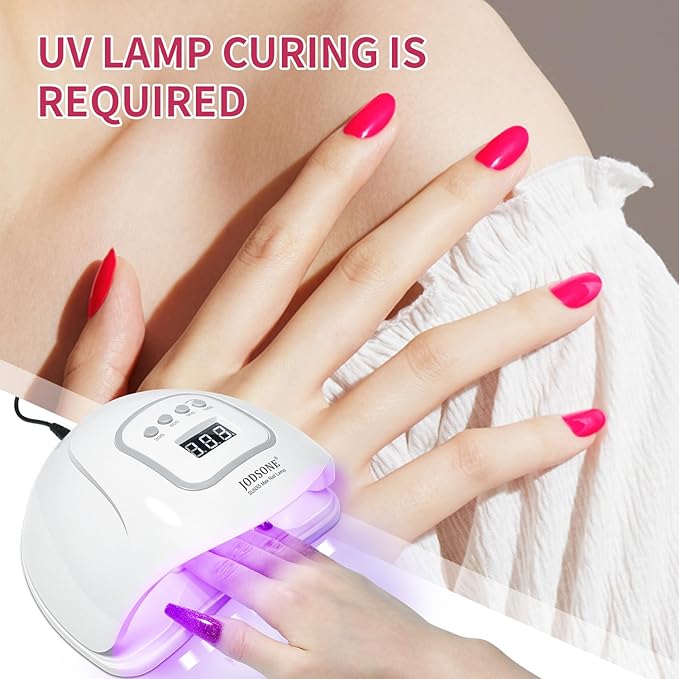 JODSONE 10ml 6 Colors Red Rose Pink Gel Nail Polish Set All Seasons Soak off U V Lamp Gel Manicure Set for Nail Art Long Lasting Valentine's Day Gifts for Her