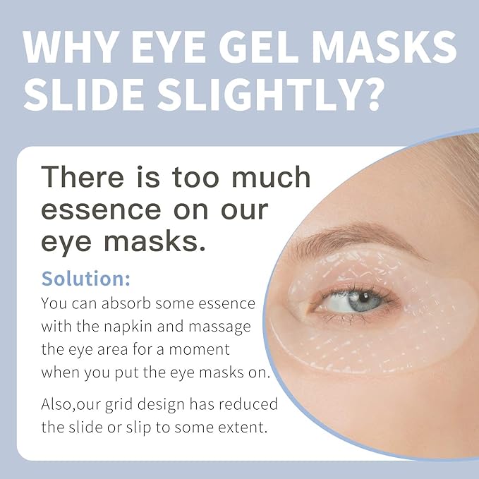 Hydro Collagen Eye Mask Crystal Eye Patches Anti-Aging Under eye Pads Natural Eye Treatment for Wrinkles Dark Circles Bags Moisturize Puff Eye Spa-16 Pairs