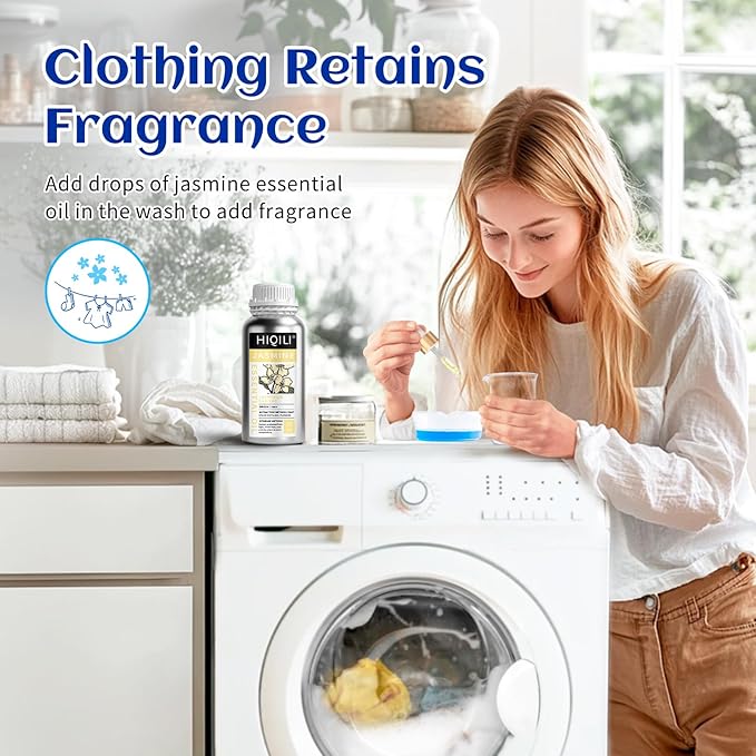 HIQILI 16 Fl Oz Jasmine Essential Oil, 100% Pure Natural for Diffuser, Hair, Skin, Perfume Making - 500ML