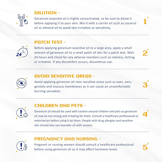 HIQILI 30ML Geranium Essential Oil， for Skin, Diffuser & Candle, 100% Pure and Natural - 1.01 Fl.Oz