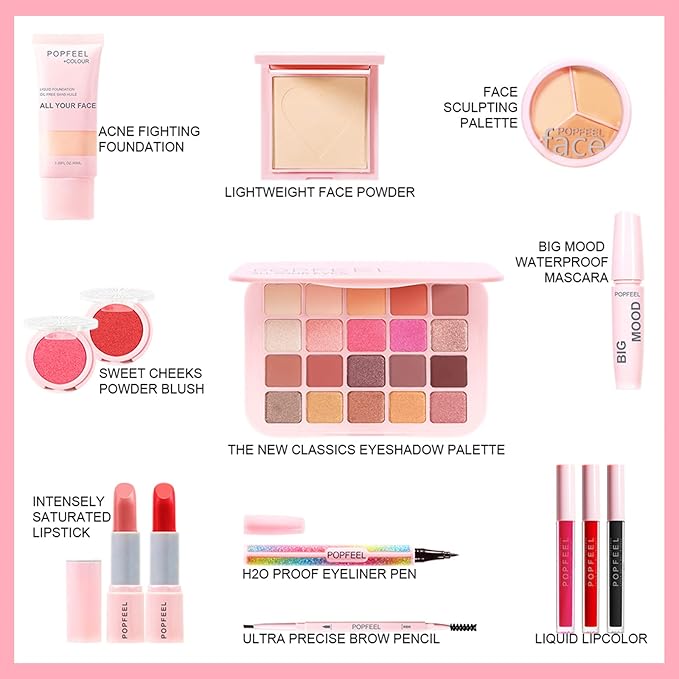 All in One Kit Makeup Kit - Civlann Professional Makeup Kit for Women Full Kit with Eyeshadow Palette, Lip Gloss, Blush, Foundation, Concealer - Essential Starter Comestic Set for Teenage Girls #2