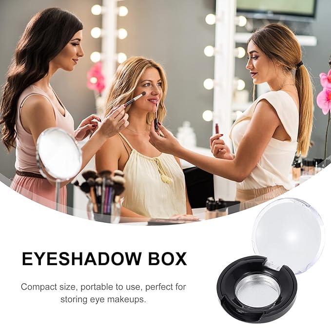 Lurrose Makeup Pallet 8pcs Empty Eyeshadow Trays Round Blusher Case Lipstick Highlighting Powder Make Up Pans Container Cosmetics Sub Package Holder Bulk Highlighters