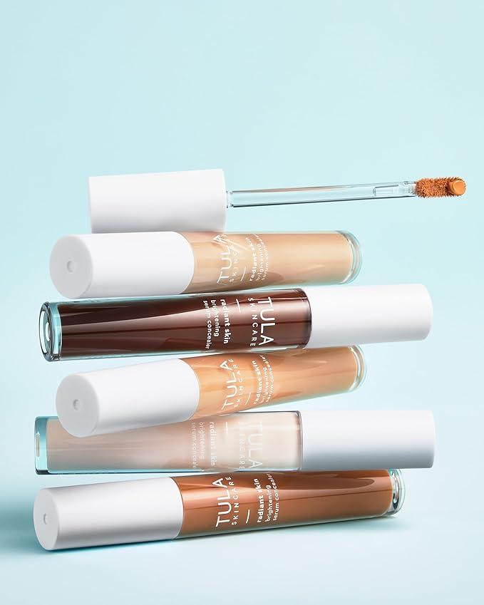 TULA Skin Care Radiant Skin Brightening Serum Concealer - Conceals Dark Circles & Discoloration, Longwearing & Crease-Resistant, Brightens the Appearance of Skin Over Time, Shade 145, 0.18 fl oz.