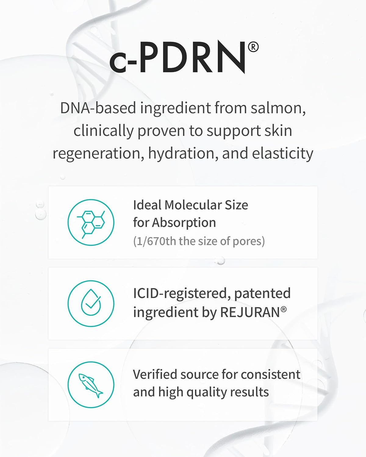 REJURAN® Moisture Treatment Ampoule, c-PDRN® - Deep Hydrating Face Serum for Instant & Long-Lasting Moisture, Soothing, Skin Barrier Boost, Moisture Lock with PDRx. Korean Skin Care (1.01 fl oz)