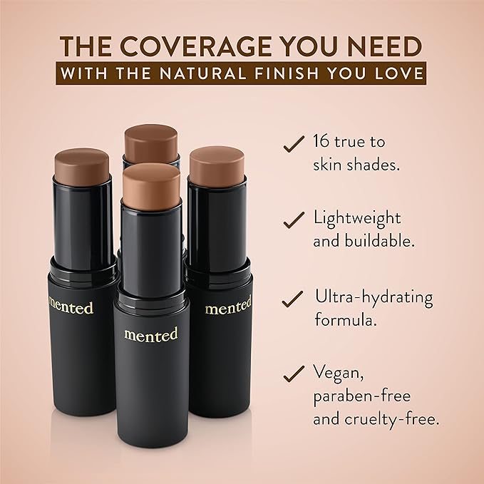Mented Cosmetics Foundation Stick, Contour Stick, Or Concealer Stick for Medium Skin, Foundation for Black Women Makeup Stick, Dark Contour Stick, Stick Foundation Makeup Vegan and Cruelty Free, T30
