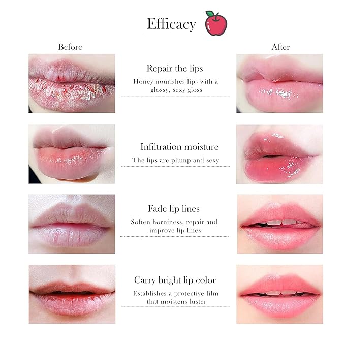 1PCS Bee Lip Balm Honey Pot, Moisturizing Lip Balm Overnight Lip Sleeping Mask Lip Scrubs Exfoliator, Hydrating Prevention Dry and Crack Lips, Lip Repair Nourishes the Lip Skin