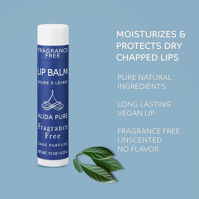 Fragrance Free Bulk Lip Balm Collection, Unscented Vegan Lip Balm, Bees Wax Free, Coconut Oil Free, Avocado Oil, Organic Jojoba Oil, Vitamin E, For Dry, Chapped, or Cracked Lips, 50 Tubes