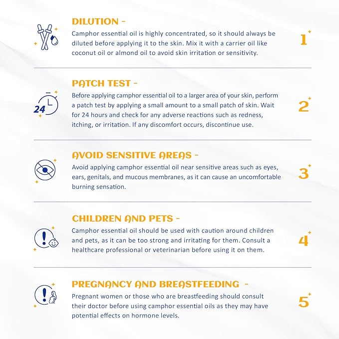 HIQILI 100ML Camphor Essential Oil Pure, 100% Undiluted for Skin, Diffuser, Aromatherapy - 3.38 Fl Oz