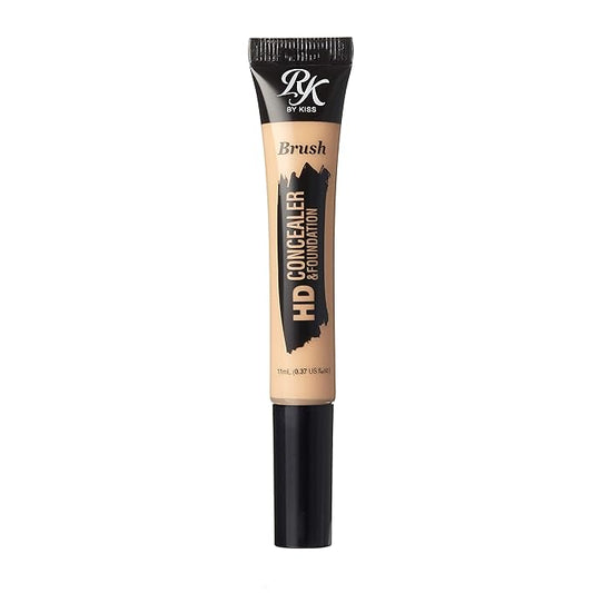 Ruby Kisses HD Concealer & Foundation Flawless Full Cover Brush Face Makeup (Natural)