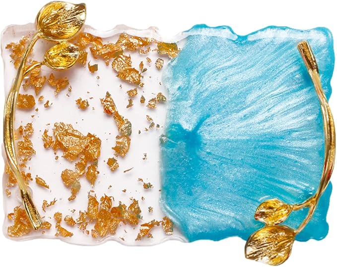 2023 Retro Nail Art Palette, Nail Painting Mixed Color Palette with Leaves Handle, Nail Holder Gel Color Makeup Display Board Pallet (Blue)