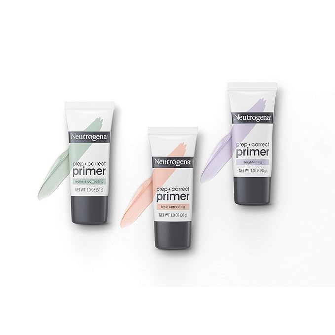 Neutrogena Prep + Correct Primer for Redness Correcting, Green-Toned Matte Makeup Primer with Seaweed Extract to Help Reduce Redness & Even Skin Tone, 1.0 oz (Pack of 2)