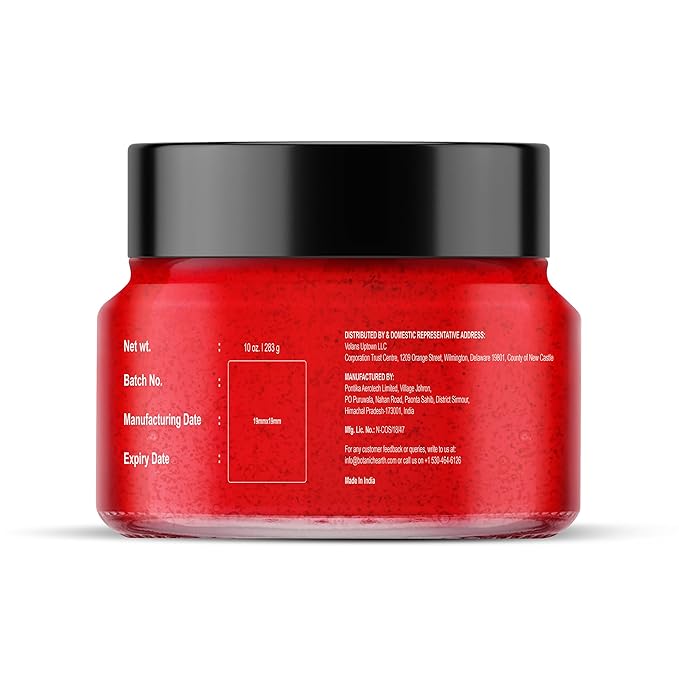Botanic Hearth Hibiscus Body Scrub Exfoliator | Hydrating Raw Sugar Scrub | Natural Body Scrub For Skin Care, Stretch Marks, Acne & Cellulite, Eczema, Age Spots & Varicose Veins | 10 Oz