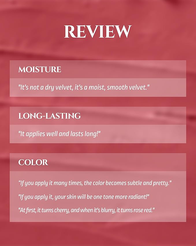 HEVVYMAKEUP Blurring Effect Lip Tint - Airy Velvet Matte Lips - Vegan, Longwear, Vibrant, Buildable Creamy Soft Texture - Korean Lip Makeup, Bite Me, 0.13 fl.oz.