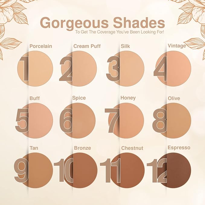 Frankie Rose Cosmetics Powder Foundation – Full Coverage Face Powder For Pores & Imperfections, Evens Out Skin Tone & Shine-Control | 58 Grams (Tan)