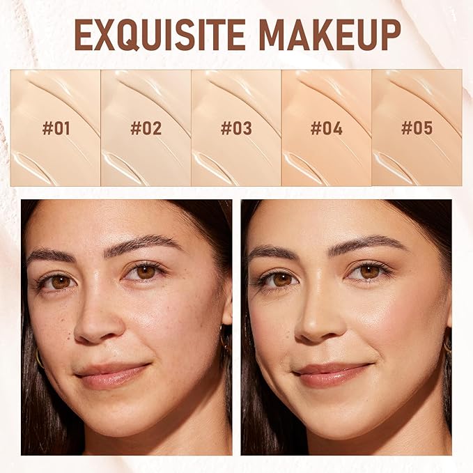 2PCS Long-Lasting Concealer Foundation Stick, Creamy Full Coverage, Hydrating Olive & Camellia Formula for Dark Circles (04 wheat)