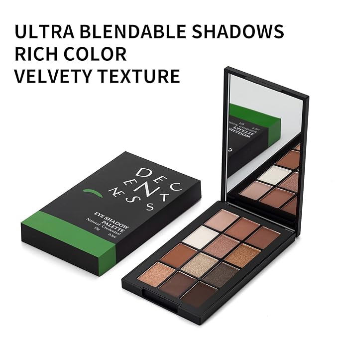 12 Colors Eyeshadow Palette Makeup Shades Nude Matte Shimmer Glitter Pigment, Pro Long Lasting&Waterproof Highlighting Makeup Palette,Ideal Gift(Natural Credential)