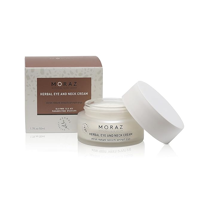 Moraz Herbal Eye and Neck Cream - Pomegranate Moisturizer - Neck and Under Eye Cream - Shea Butter Infused Skin Care - Anti Aging Eye Cream - 1.7 oz