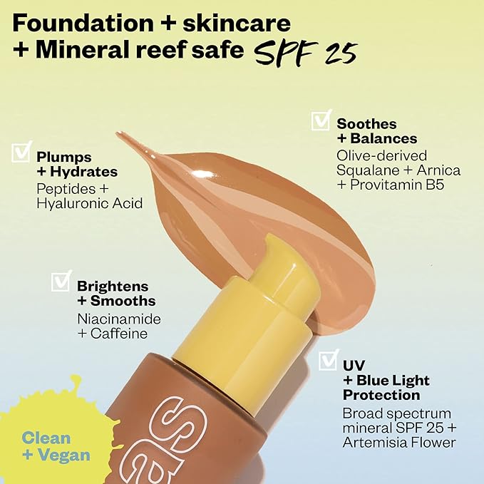 Kosas Revealer Skin-Improving Foundation with SPF 25 Protection - Hydrate, Brighten, Soothe, Plump, Protect Skin - Smoothing Texture, Natural Finish and Clean Formula - Very Light Cool 120