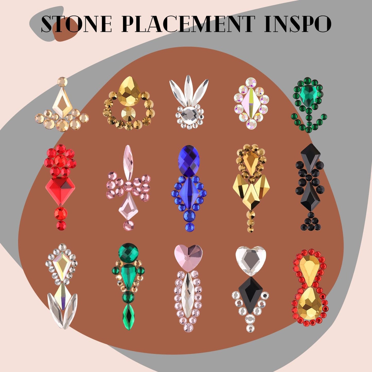 2750Pcs Royal Blue Glass Rhinestones 240Pcs Multi Shapes Flatback Gems + 2510Pcs 1.5-4mm Round Crystal, Manicure Charms Diamond Gemstones for Acrylic Nails Decoration