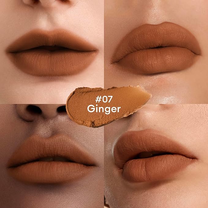 ITY Velvet Matte Finish Lip Stain-Mousse Textured Lip Clay, Red Shade, Conceals Lip Lines, Rich Pigment Lip Tint Lipsticks,0.14 oz (4g) in Berrylicious, Ginger.