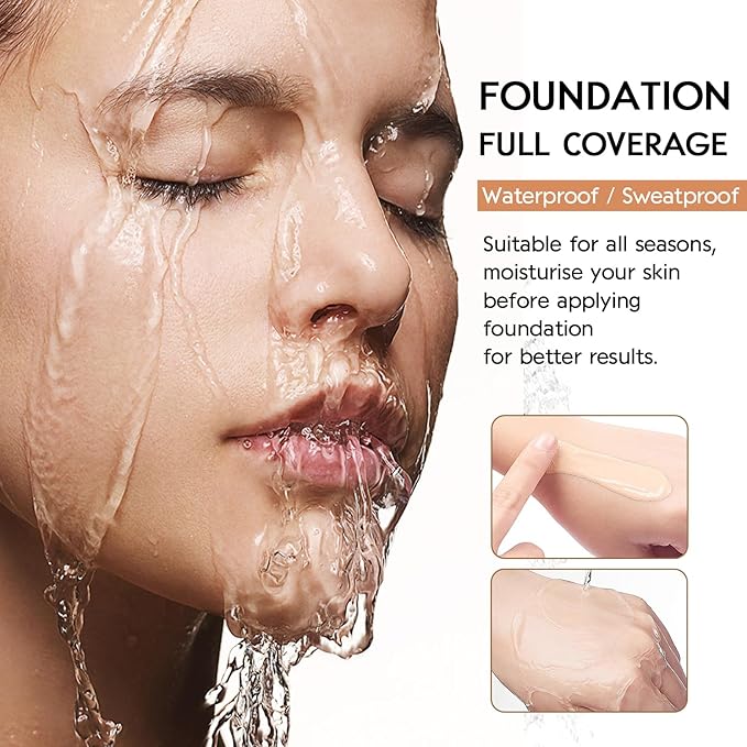 Matte Oil Control Concealer Foundation Flawless Soft Long Lasting Foundation Makeup,Waterproof Full Coverage Face Makeup Strong Concealer Foundation for Oily Acne Skin,1fl.oz (#102 Nude)
