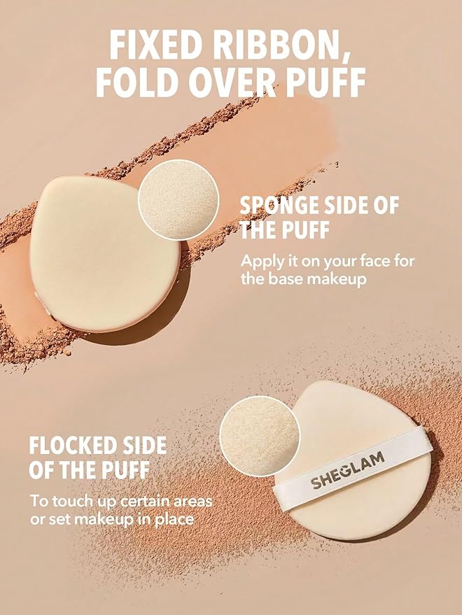 SHEGLAM SKin-Focus Full Coverage Powder Foundation Oil-Control Lightweight Face Pressed Powder Makeup-Golden