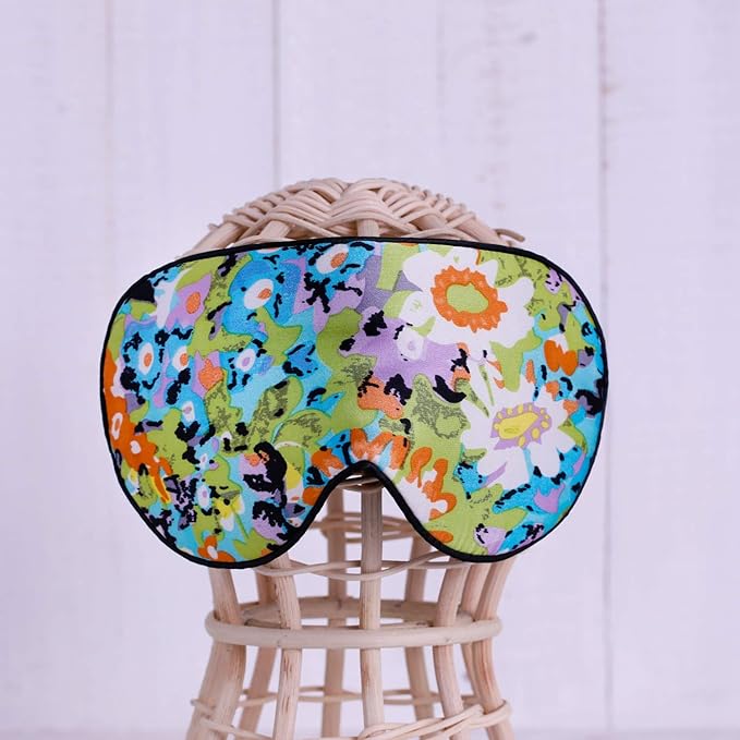100% Pure Silk Eye Mask Sleep Eye Mask Eye Cover Eyeshade Sleeping Eye Mask Printed Colors (#17)