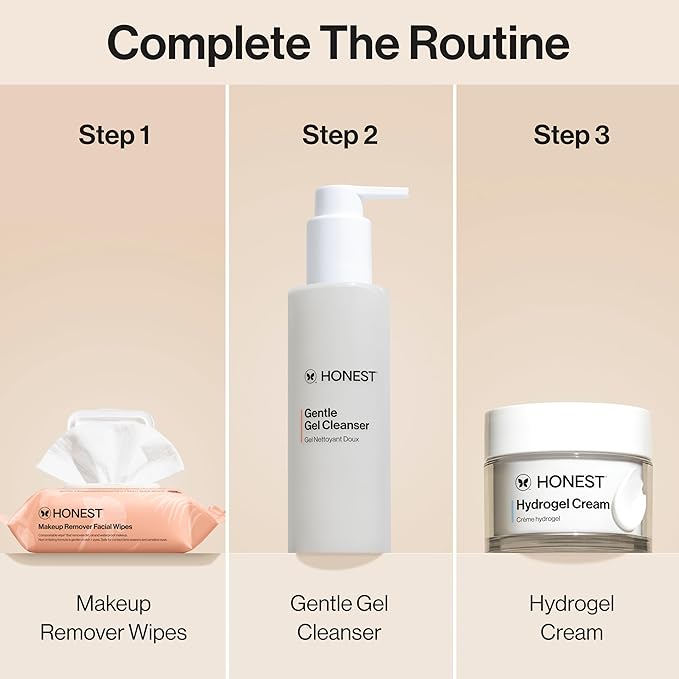 Honest Beauty Fragrance Free Cleansing Makeup Remover Facial Wipes | Plant Based, Hypoallergenic, Gentle for Sensitive Skin | 30 Count