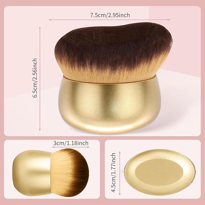 Extra Large Body Makeup Brush For Self Tanner,Leg Makeup &Bronzer Blend,75 mm Wide-headed Kabuki Brush Provides More Even& Pretty Application, Sunscreen Face&Back Makeup Brush,Wet&Dry Use-Matte (Pink)