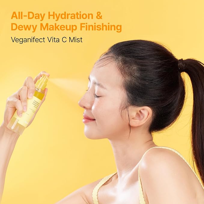 Vitamin C Mist with Niacinamide & Glutathione, Glow Mist for Dewy Skin, Makeup Setting Spray for face, Korean Skin Care, Vegan, 3.38 Fl Oz