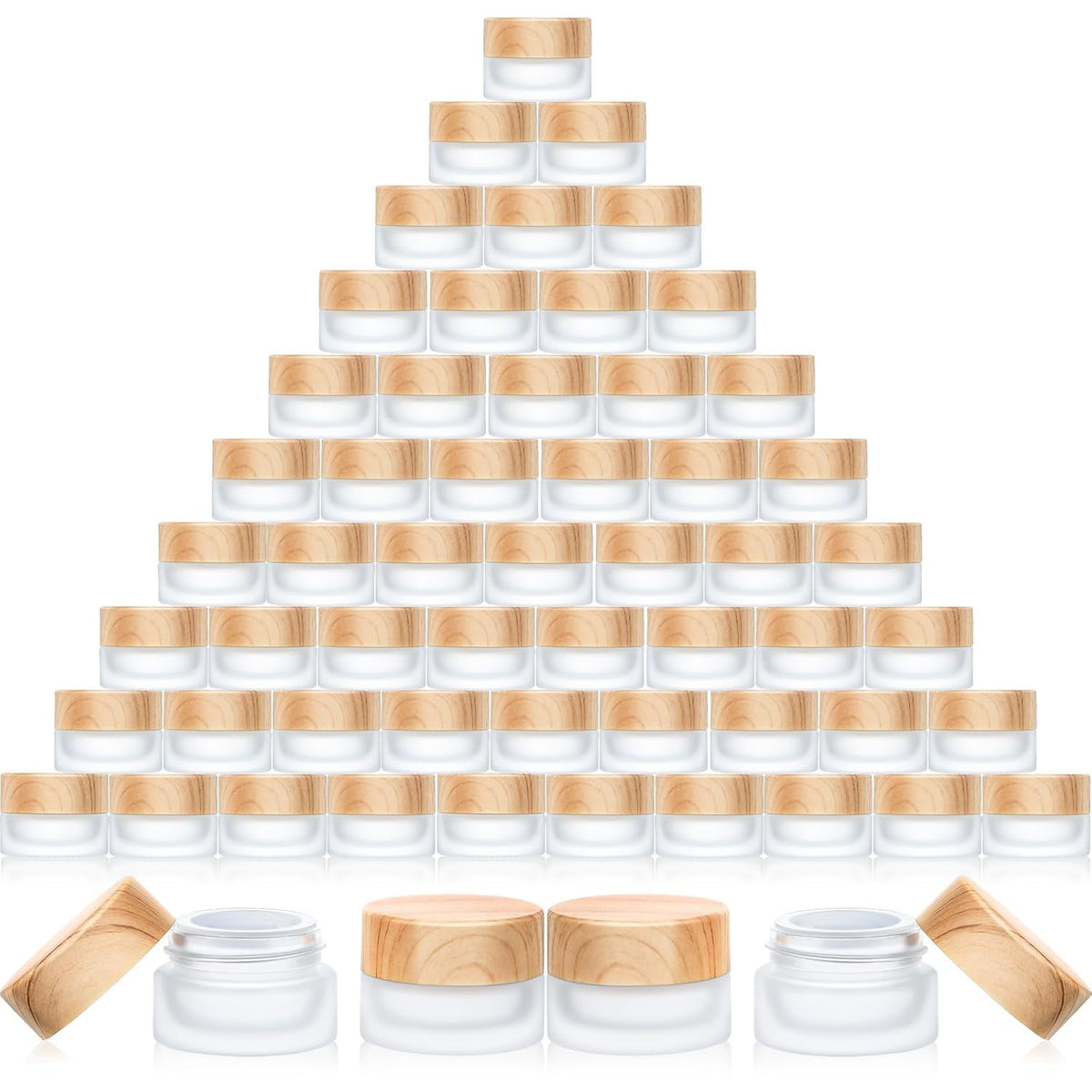 Geiserailie 60 Pieces Glass Cosmetic Containers Empty Sample Jars with Leak Proof Lids Makeup Sample Containers for Lotion Cream Cosmetic (5 Gram)