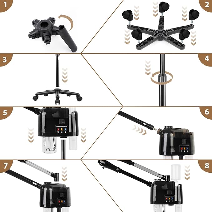 Hot and Cold Facial Steamer Professional Facial Steamer on Wheels for Esthetician Facial Deep Cleaning