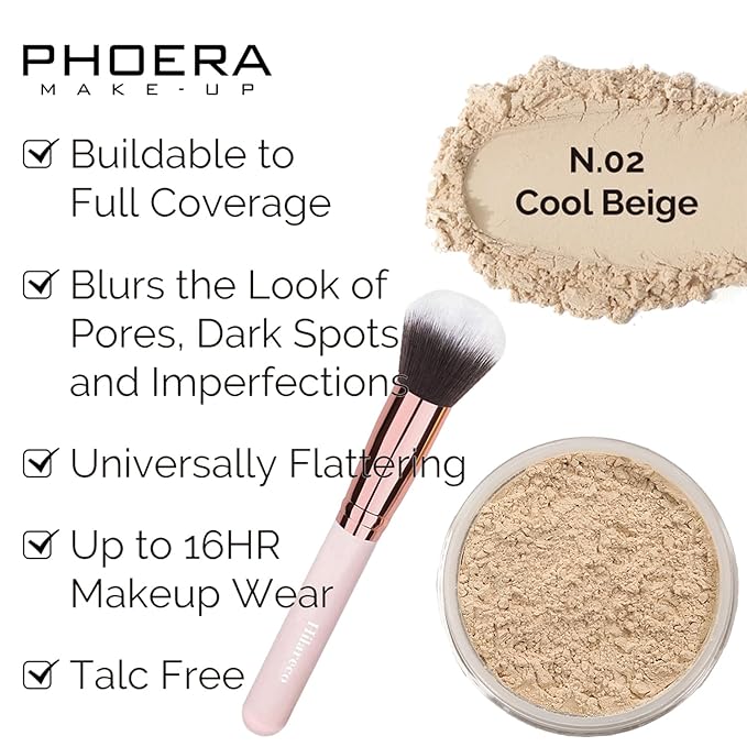 PHOERA Foundation, Full Coverage Foundation, PHOERA Primer, PHOERA Powder, PHOERA Makeup Set, Kabuki Makeup Brushes Foundation Brush Powder Brush,2 Pcs Makeup Sponge (2PCS 101- Porcelain)
